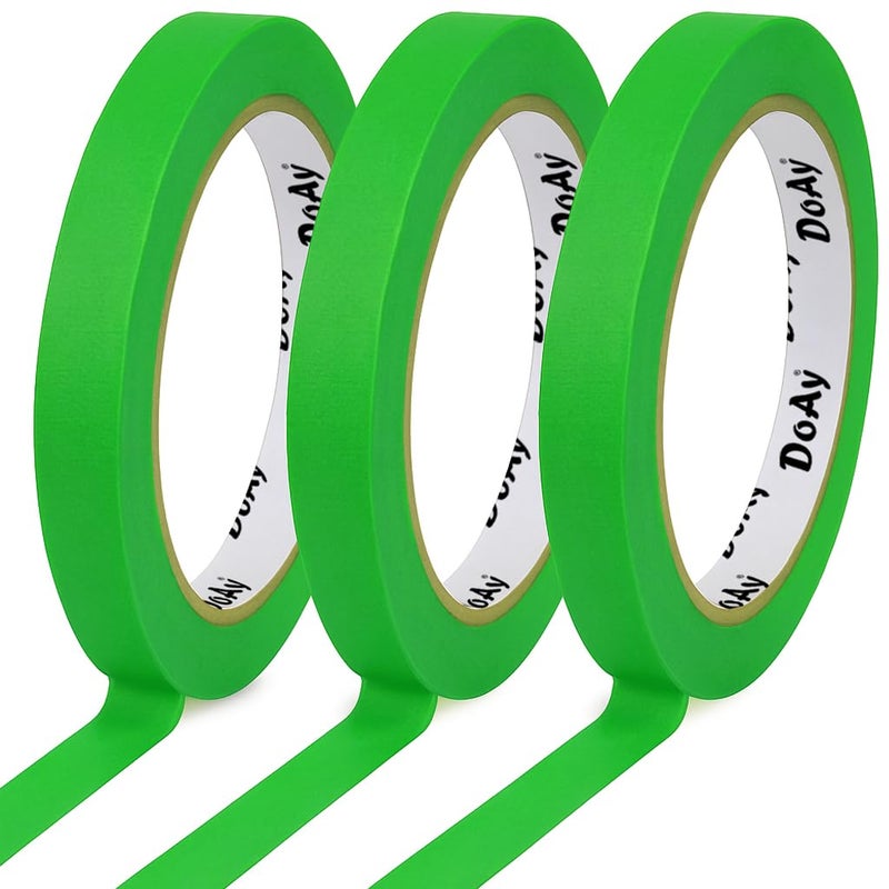 DOAY 3 Pack Green Painters Tape - Masking Tape 0.50 Inch Wide - Multi-Surface, Smart Adhesion, Indoor & Outdoor - 270FT Total - Paint Tape for DIY, Labeling, Art, Car, General Purpose (#3910) - Image 2